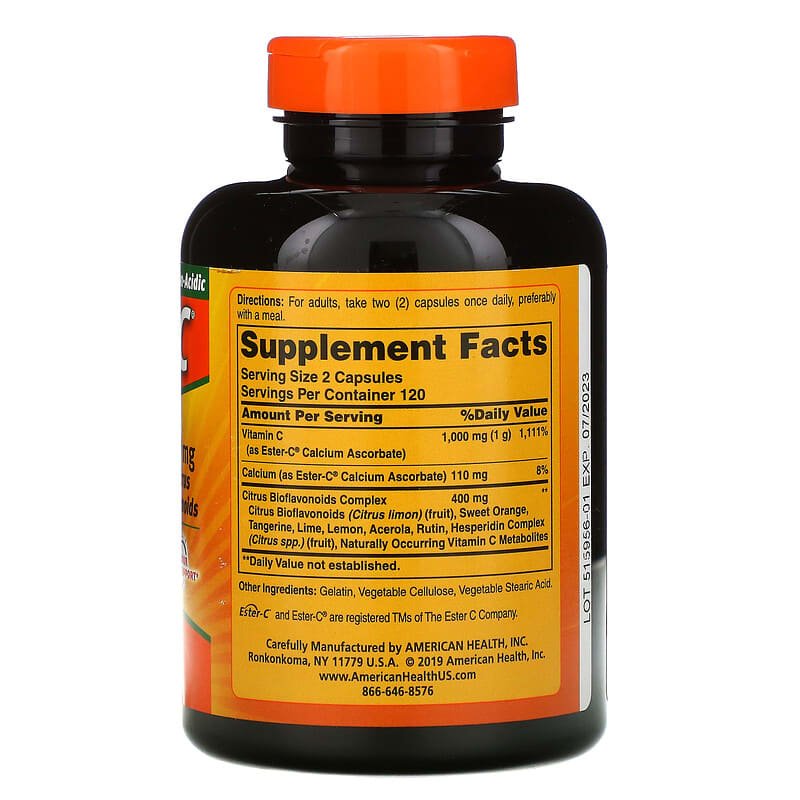 American Health, Ester-C with Citrus Bioflavonoids, 500 mg , 240 Capsules