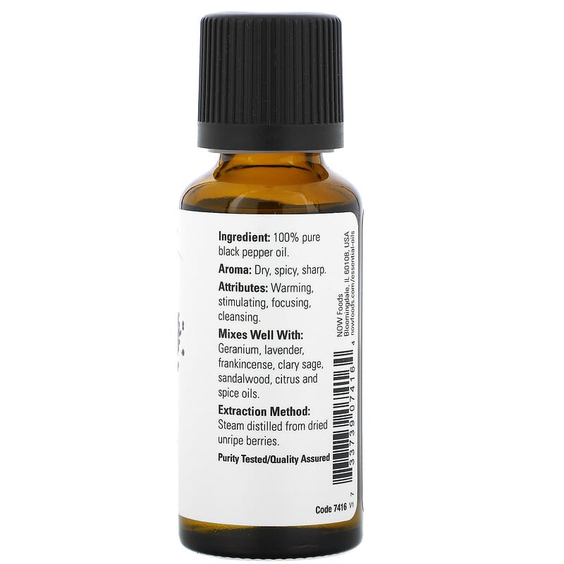 Essential Oils, Black Pepper Oil, 1 fl oz (30 ml)