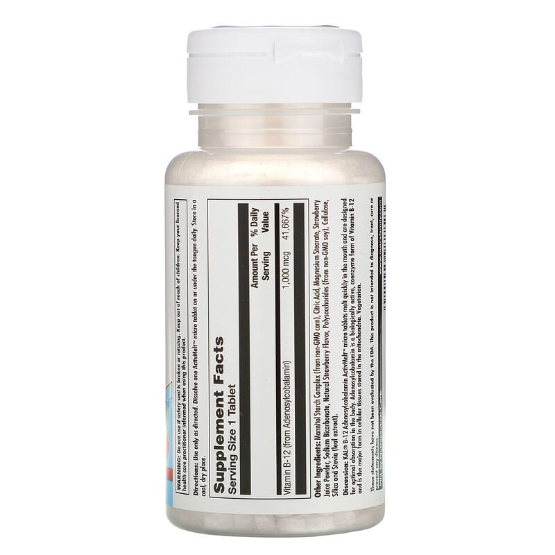 B-12 Adenosylcobalamin, Strawberry, 1,000 mcg, 90 Micro Tablets