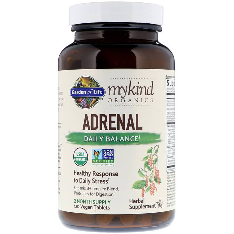 MyKind Organics, Adrenal, Daily Balance, 120 Vegan Tablets