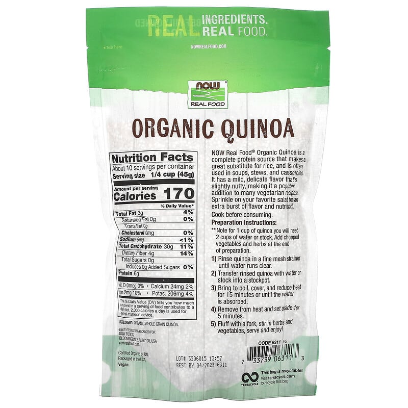 Organic Quinoa, Whole Grain, 16 oz (454 g)