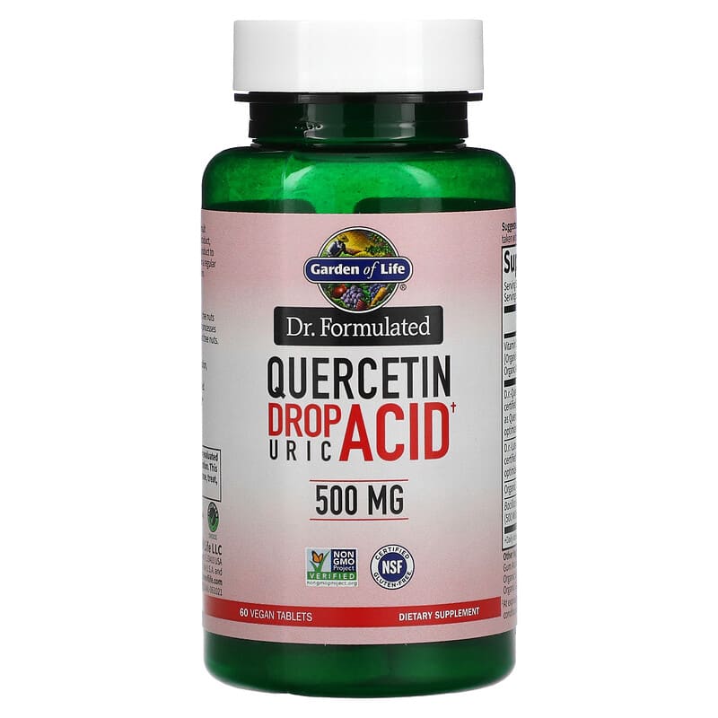 Dr. Formulated, Quercetin Drop Uric Acid, 500 mg, 60 Vegan Tablets