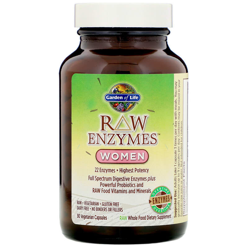 RAW Enzymes, Women, 90 Vegetarian Capsules