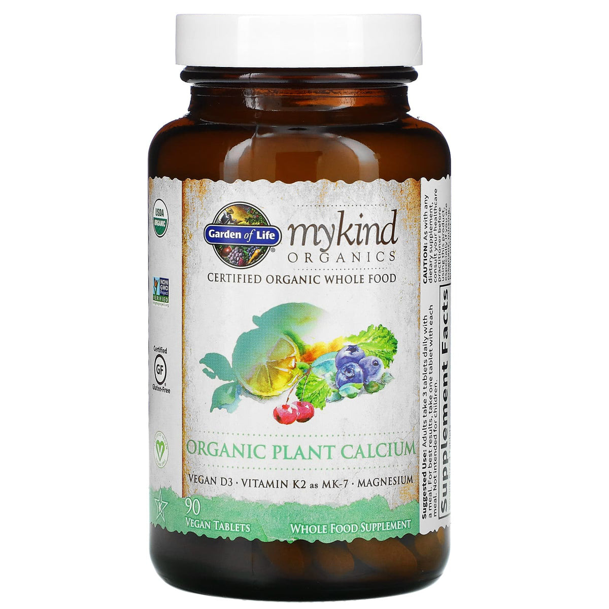 My Kind Organics, Organic Plant Calcium, 90 Vegan Tablets