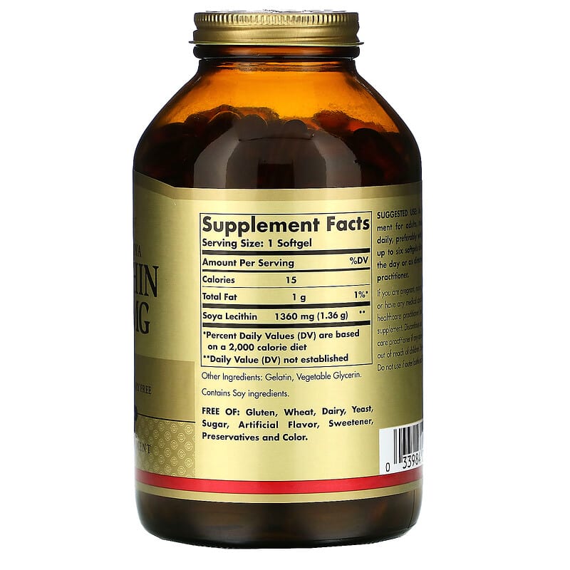 Natural Soya Lecithin, 1,360 mg, 250 Softgels