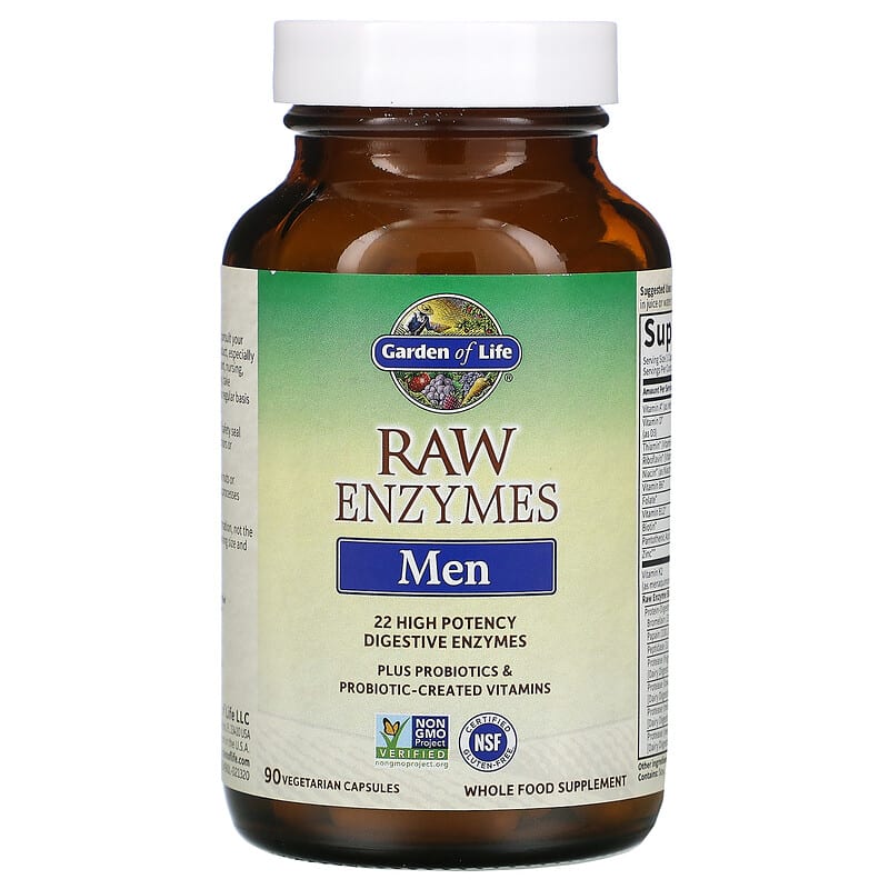 RAW Enzymes, Men, 90 Vegetarian Capsules