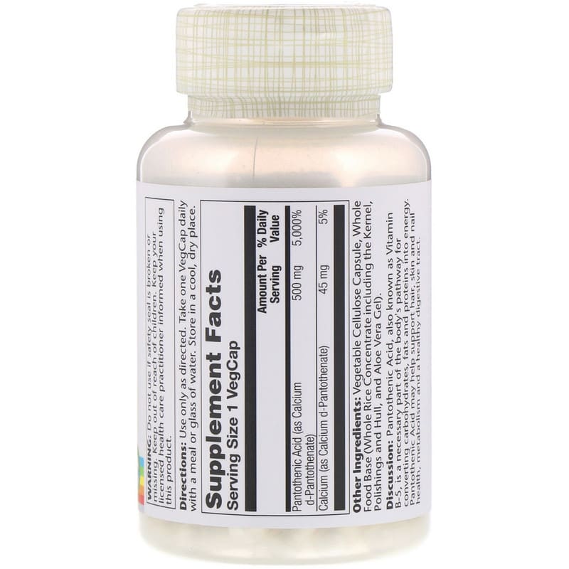 Pantothenic Acid, 500 mg, 100 VegCaps