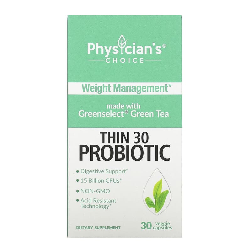 Thin 30 Probiotic, 15 Billion CFUs, 30 Veggie Capsules