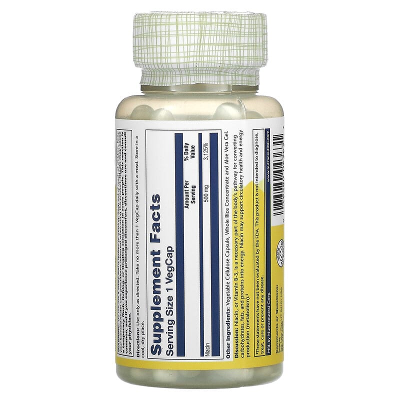 Niacin, 500 mg, 100 VegCaps