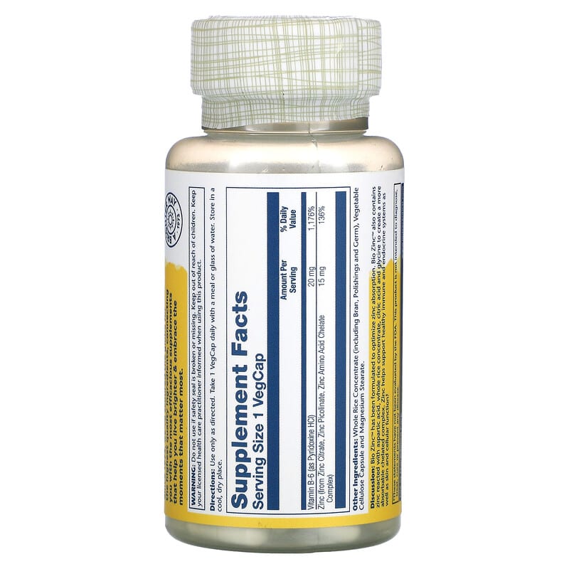 Bio Zinc, 15 mg, 100 VegCaps