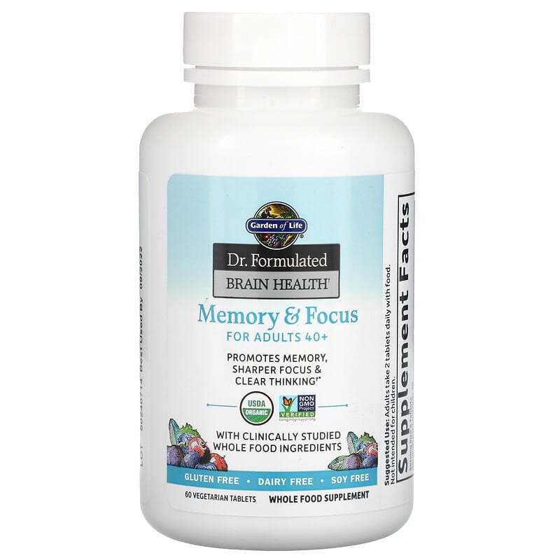 Dr. Formulated Brain Health, Memory & Focus for Adults 40+, 60 Vegetarian Tablets