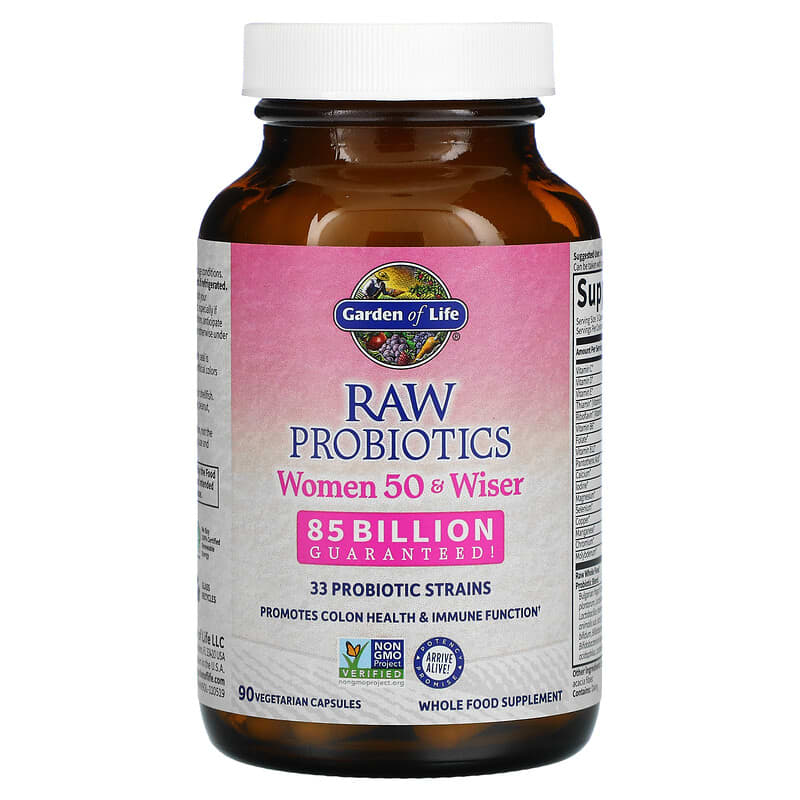 RAW Probiotics, Women 50 & Wiser, 85 Billion , 90 Vegetarian Capsules