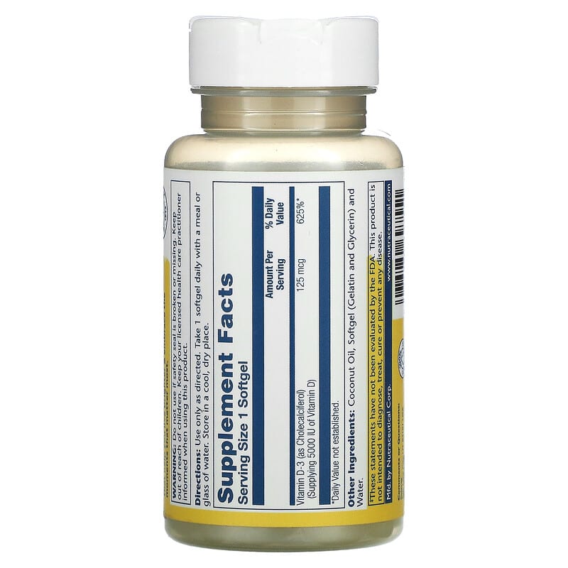 Super Bio Vitamin D-3, 125 mcg, 120 Softgels