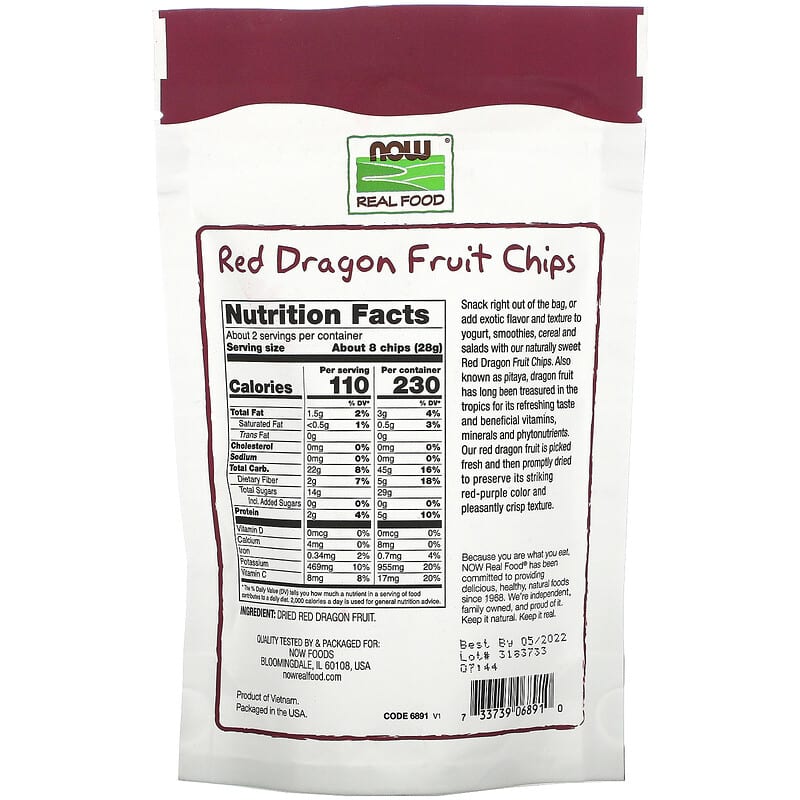 Real Foods, Red Dragon Fruit Chips, 2 oz (57 g)