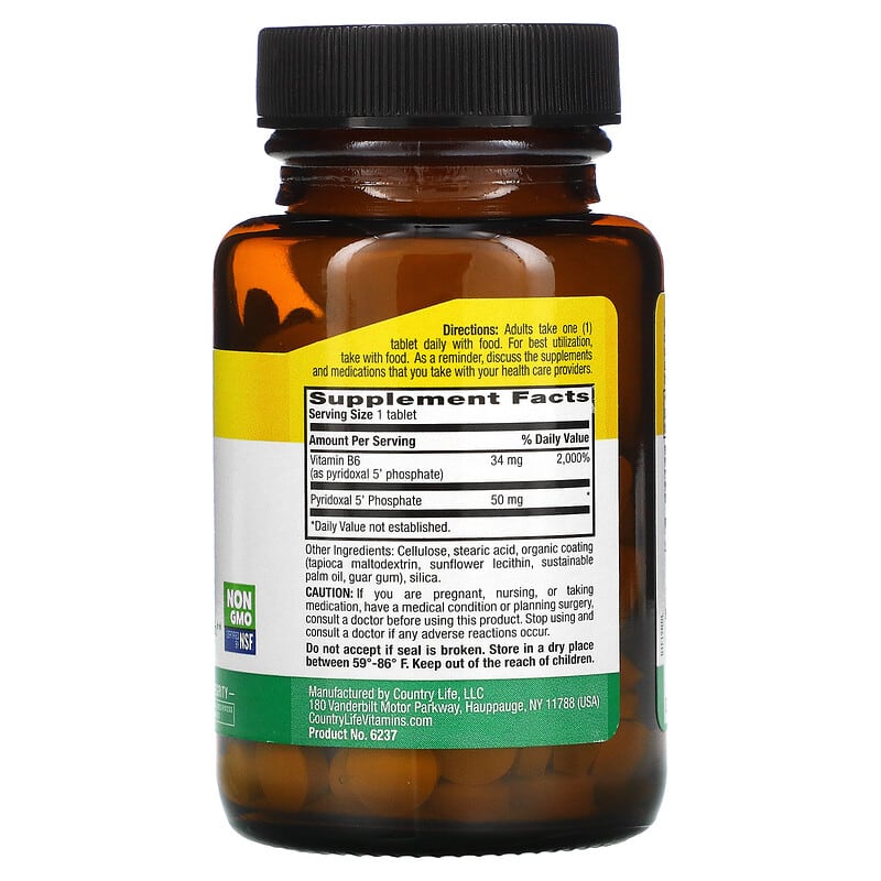 P-5-P (Pyridoxal 5' Phosphate), 50 mg, 100 Tablets