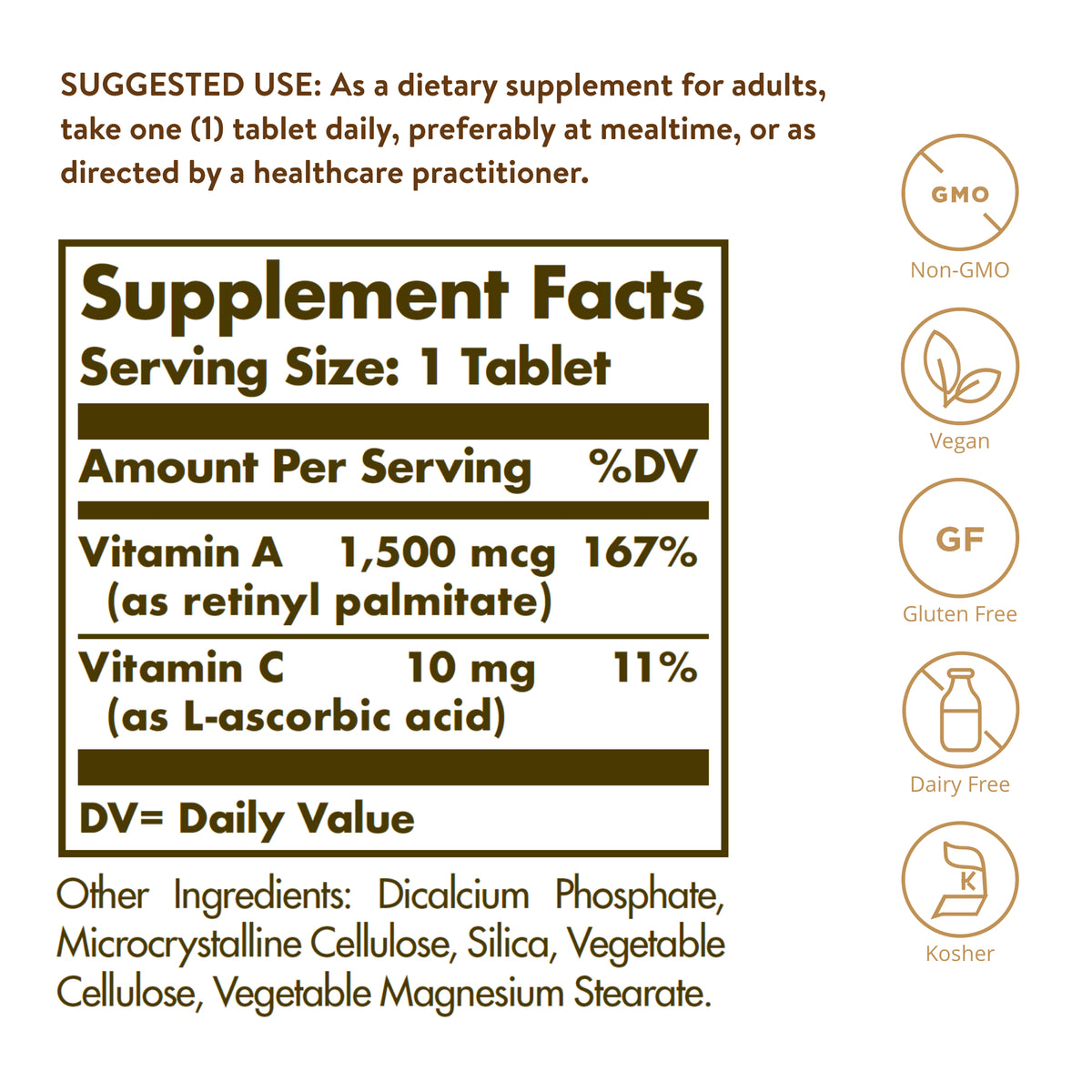 Dry Vitamin A 1500 mcg (5000 IU) Tablets