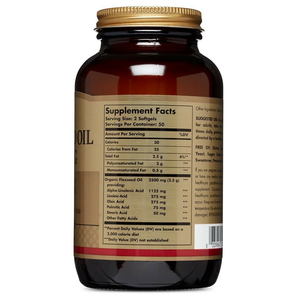 Flaxseed Oil, 1,250 mg, 100 Softgels