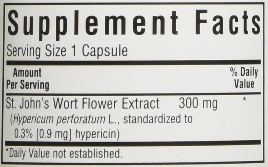 St. John's Wort Flower Extract Supplement, 60 Count