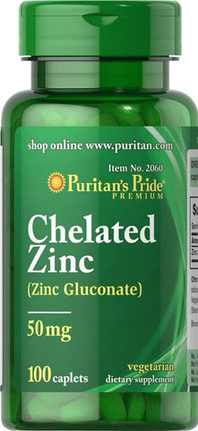 Zinc Chelate 50 mg 100 Tablets