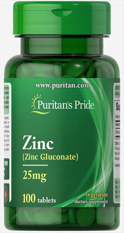 Zinc 25 mg-100 Tablets