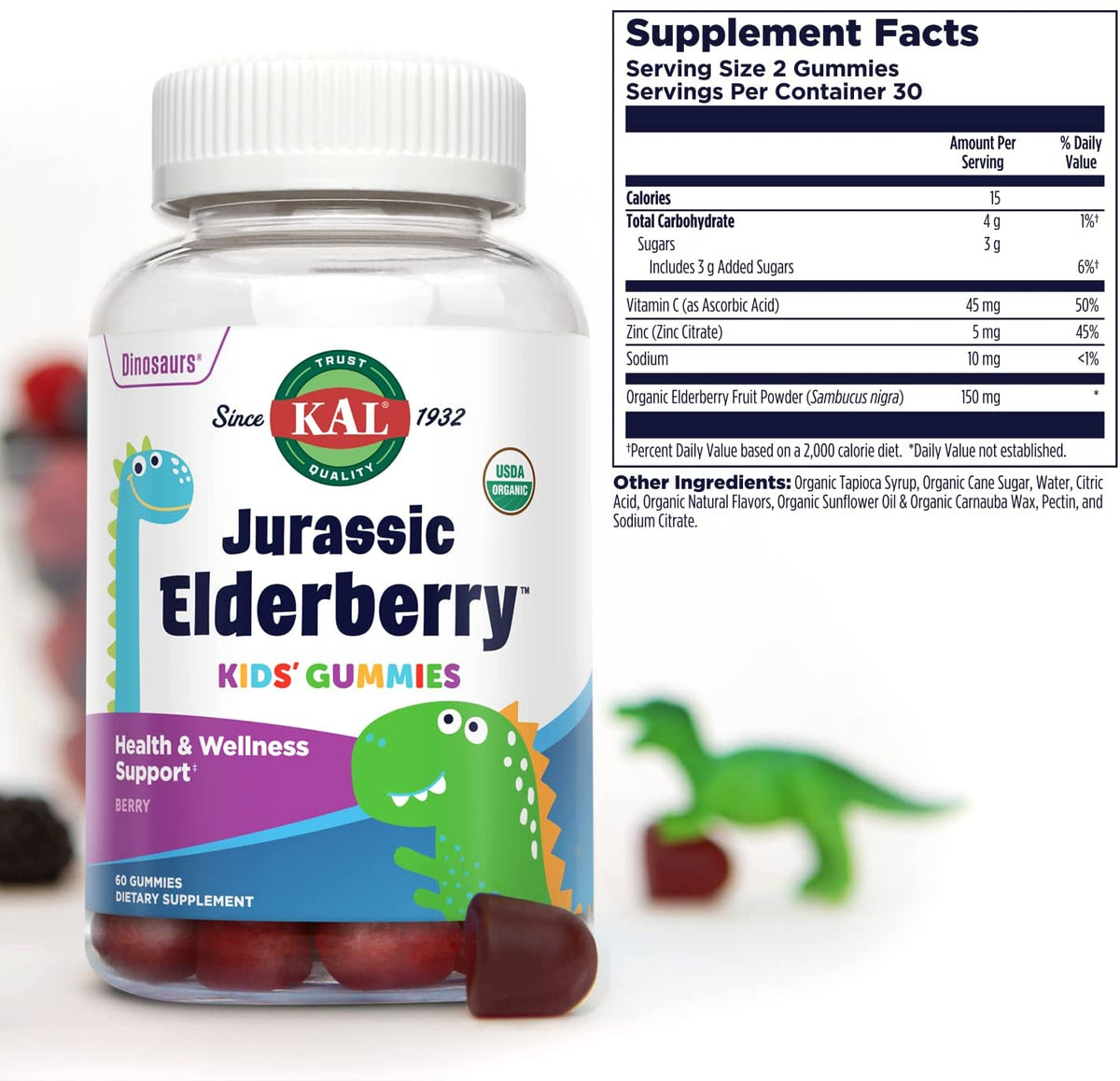 Jurassic Elderberry Kids Gummies 30 Serv, 60 Ct
