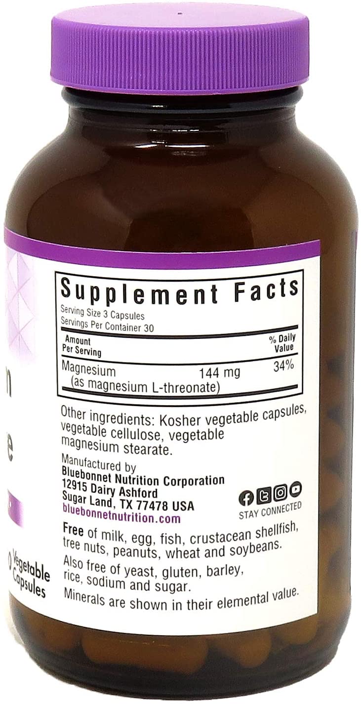 Magnesium L-Threonate, 90 Vegetable Capsules