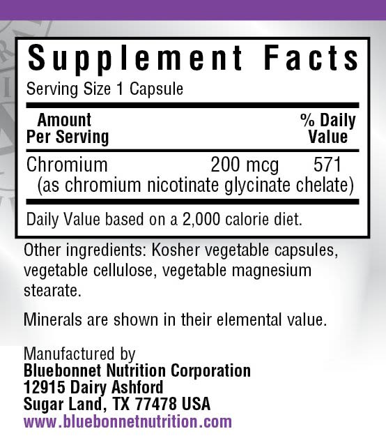 Albion Yeast-Free Chelated Chromium Vegetarian Capsules, 200 mcg, 90 Count