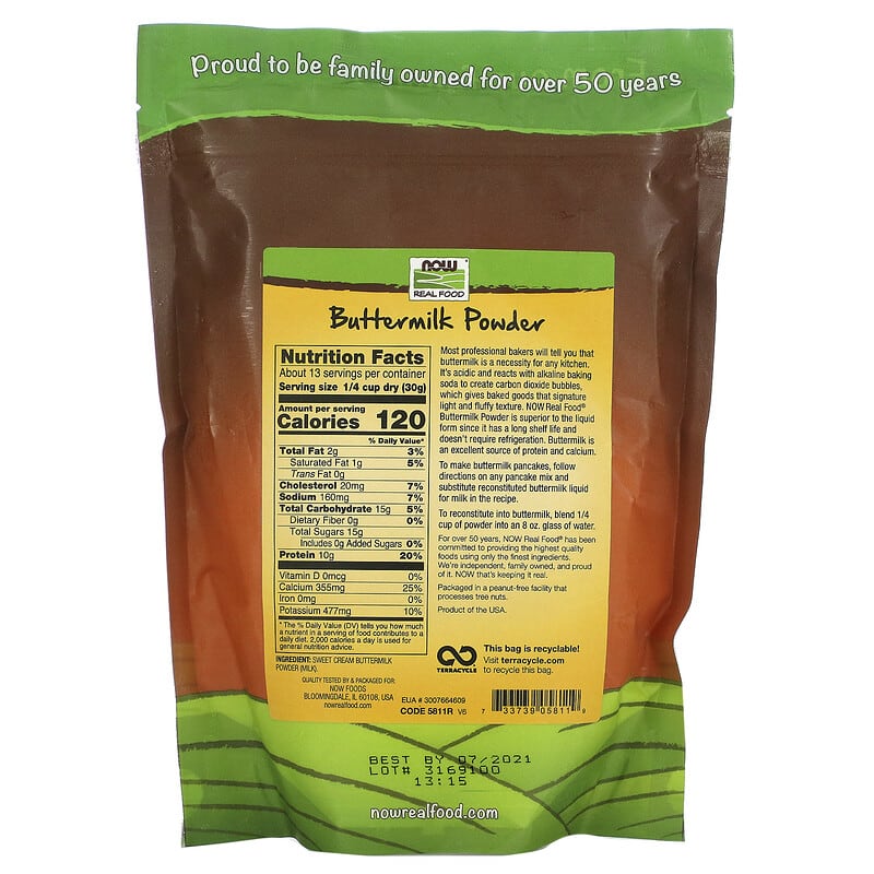 Real Food, Buttermilk Powder, 14 oz (397 g)