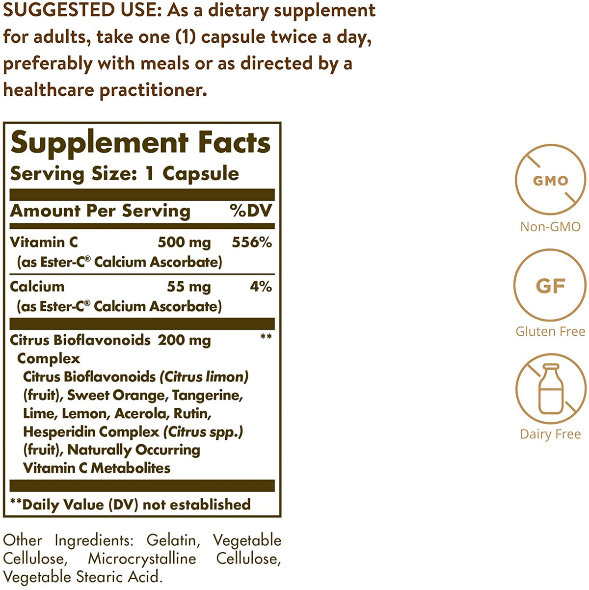 Ester-C Plus 500 mg Vitamin C with Citrus Bioflavonoids - 45 Capsules