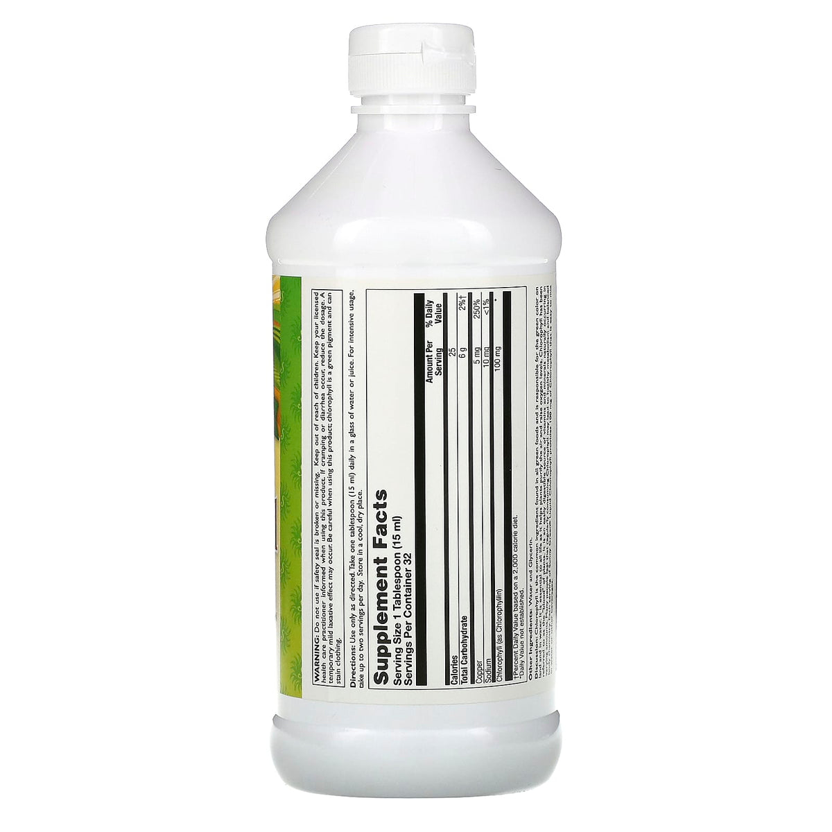 Liquid Chlorophyll, Unflavored, 100 mg, 16.2 fl oz (480 ml)