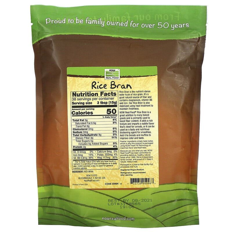 Real Food, Stabilized Rice Bran, 20 oz (567 g)