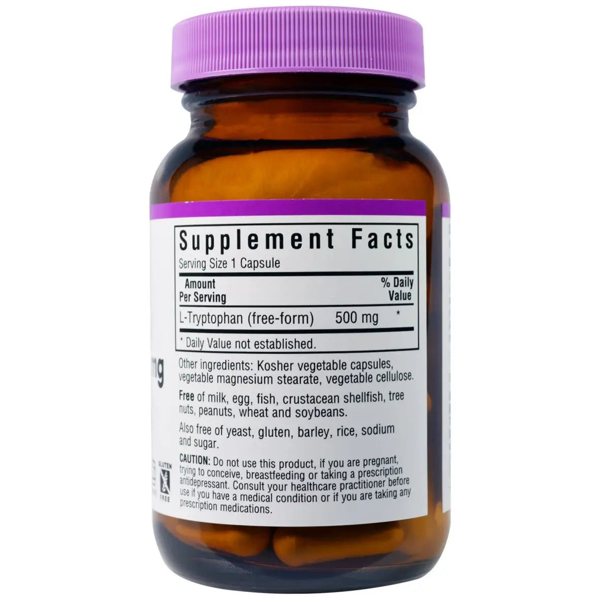 L-Tryptophan 500 mg 30 Vegetable Capsules